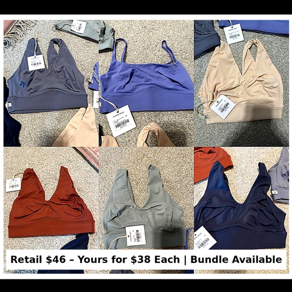 Seamless Comfort Bra Set - Blue Beige Rust Gray